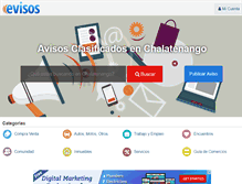 Tablet Screenshot of chalatenango.evisos.com.sv